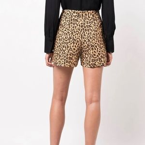 Adam Lippes leopard print high-waisted shorts - Brown, Small